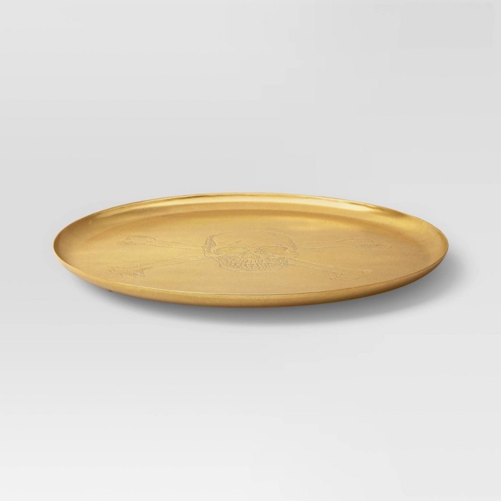 16.2"x16.2" Halloween Aluminum Serving
Platter Gold Large - Threshold